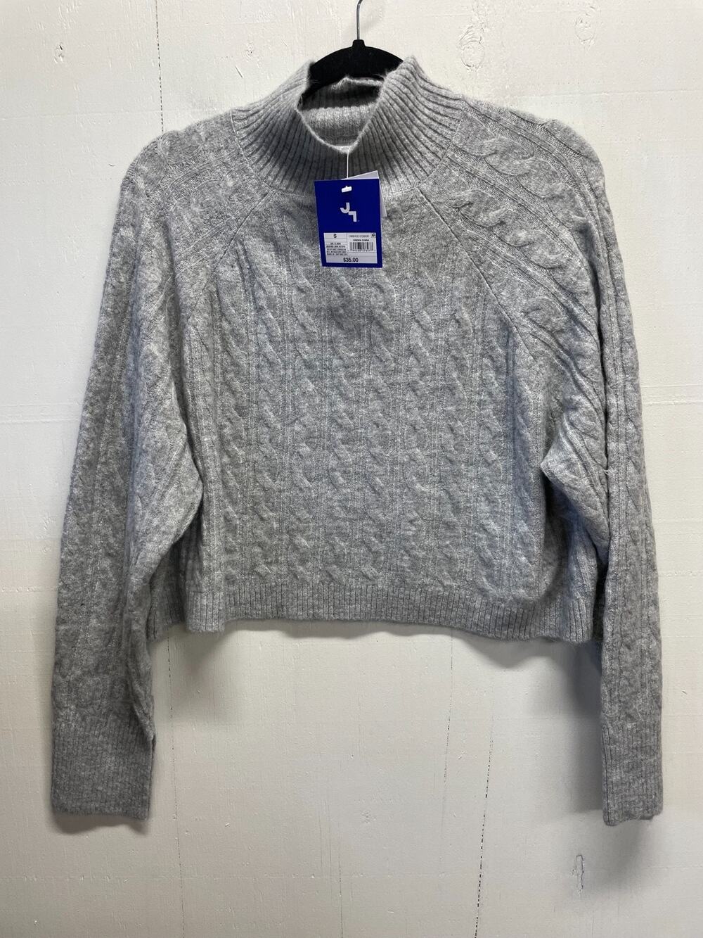 Joy Lab Women's Cropped Sweater Size Small Heather Gray New With Tags